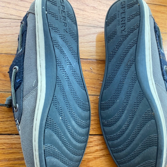 Navy Blue Plaid Sperry Slip-on Boat Shoes - Picture 6 of 6